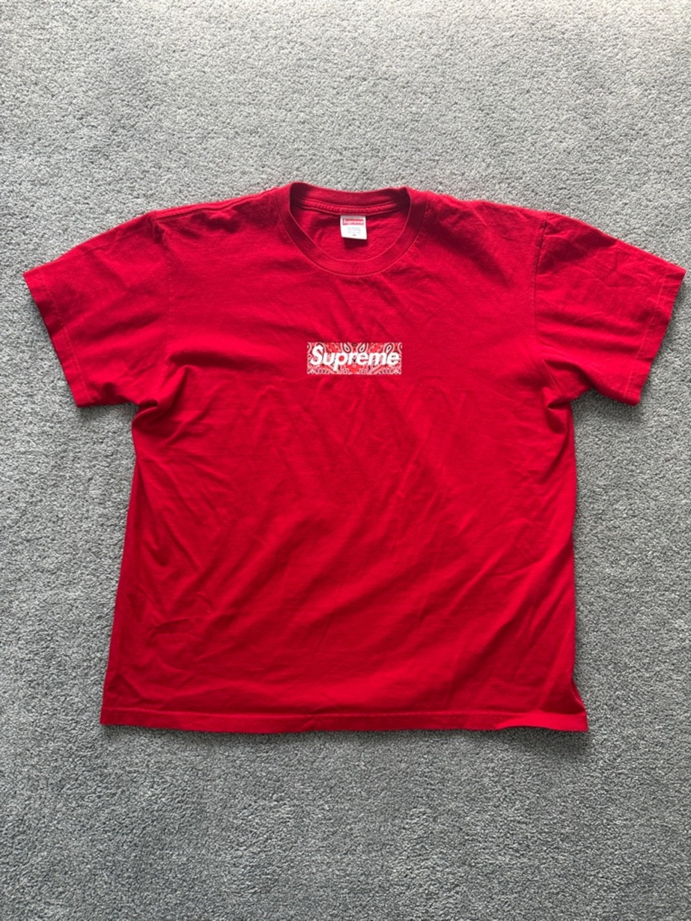 Supreme Red Paisley Box Logo Tee